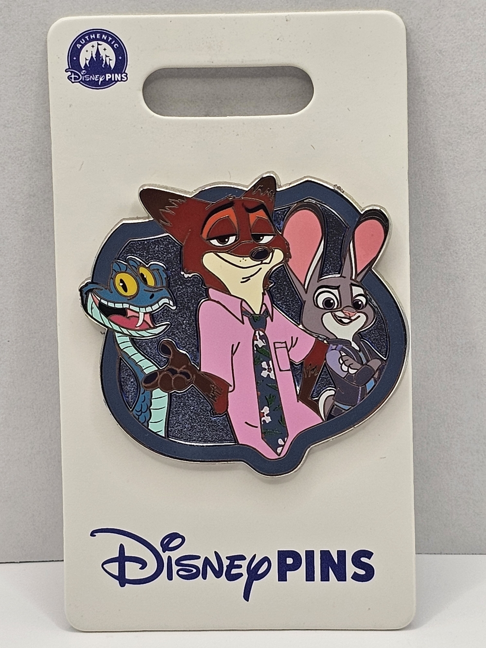 Disney Parks Zootopia 2 pin featuring Nick Wilde, Judy Hopps, Gary De'snake